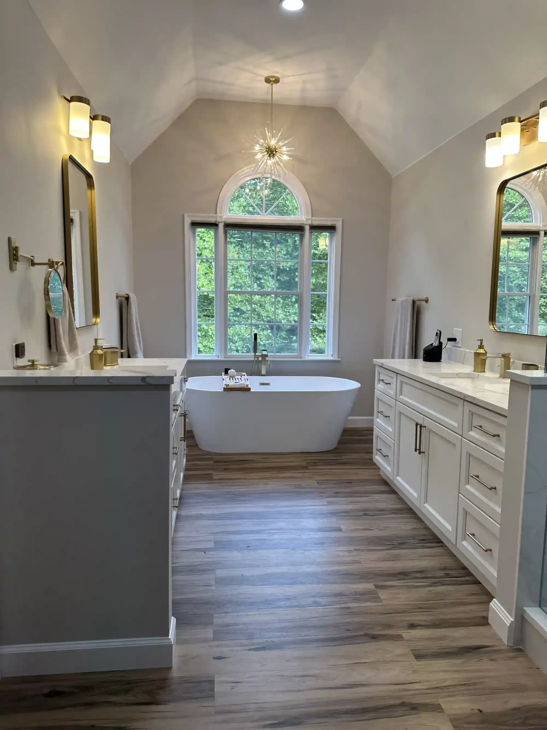 Complete modern bathroom remodeling and interior design.