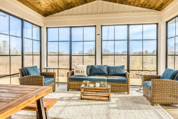 Sunroom home additions project designed and built by Anka Design Studio